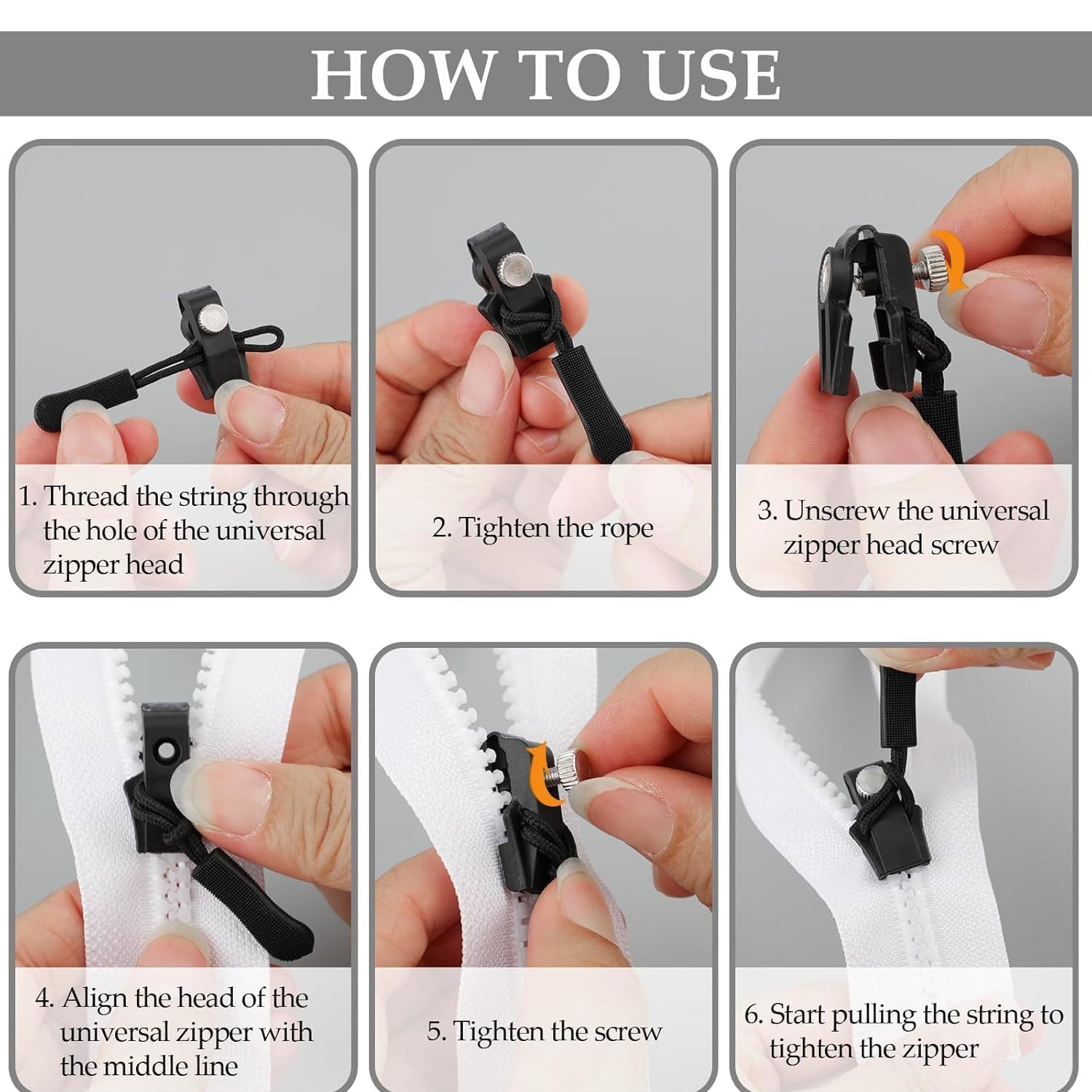 Portable Universal Detachable Zipper Slider (10 Pc / Big) Portable Universal Detachable Zipper Slider (10 Pc / Big)